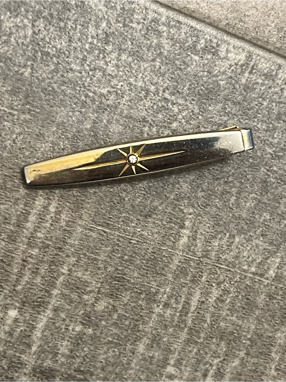 Silver and Gold Starburst Men's Tie Clip